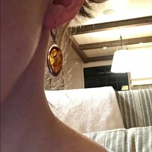 Amber dangling earrings